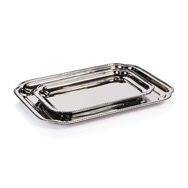 Plateau en laiton poli Andrea, L 16 po x P 12,25 po x H 1 po