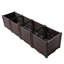 Boîte à fleurs intérieure et extérieure rectangulaire en plastique; Ensemble de plantation pour légumes frais, herbes, fleurs et plantes grasses; Brun