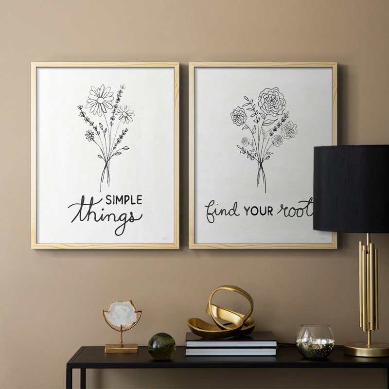 Croquis simple - Impression encadrée de qualité supérieure - Prêt à être accroché - aucun clou requis - aucun clou requis
