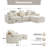 Makassar 106” Upholstered Sofa Modular Square Arm Foam Sectional With Ottoman-2064531941