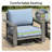 Adden Hand-Painted Aluminum Outdoor Swivel Lounge Chair With Blue Cushions-122591362