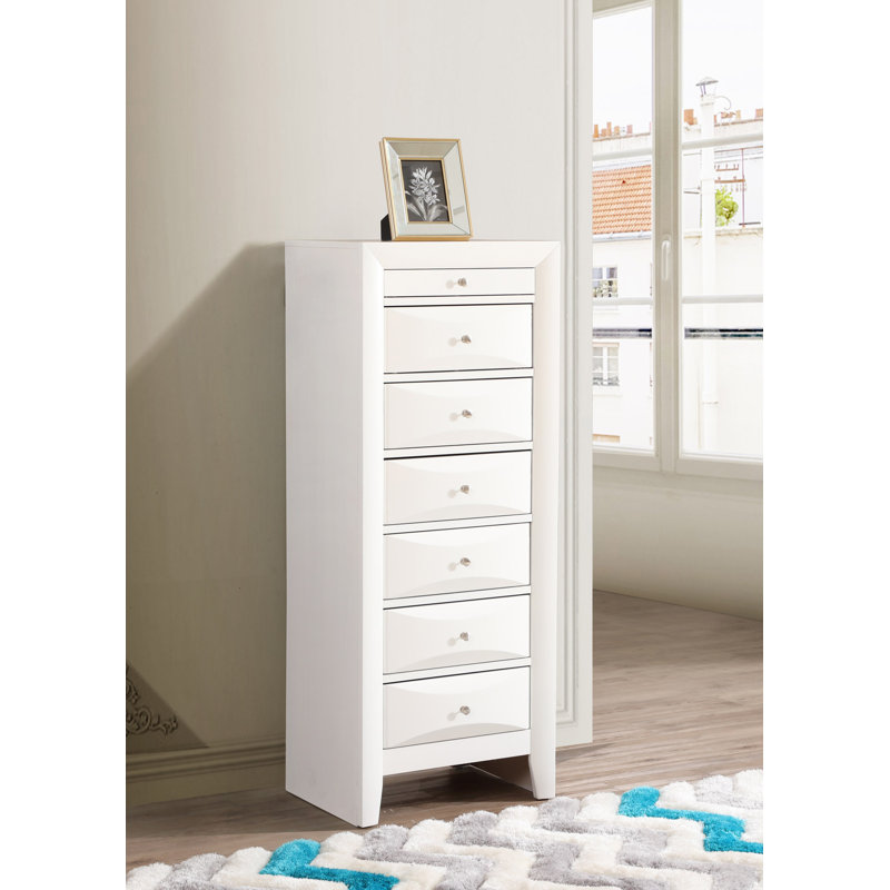 Commode pour femme 7 tiroirs Marilla G1503-LC, Blanc