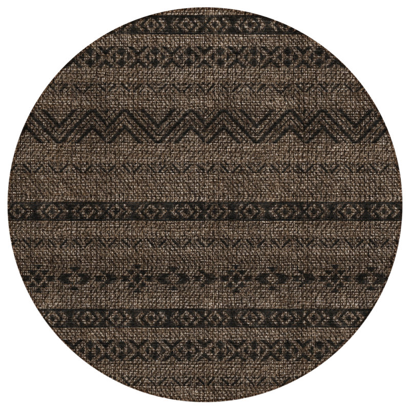  Cean Machine Washable Indoor/Outdoor Rug, Round 8'