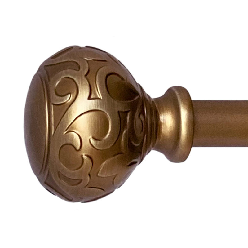 Tringle à rideaux simple réglable en métal Eichen, 26 po à 48 po de largeur, Laiton rétro