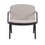 Patio d'extérieur 3 pièces, coussin en polypropylène noir, coussin beige, confortable, nécessitant peu d'entretien et antirouille, siège léger, respirant, facile à assembler