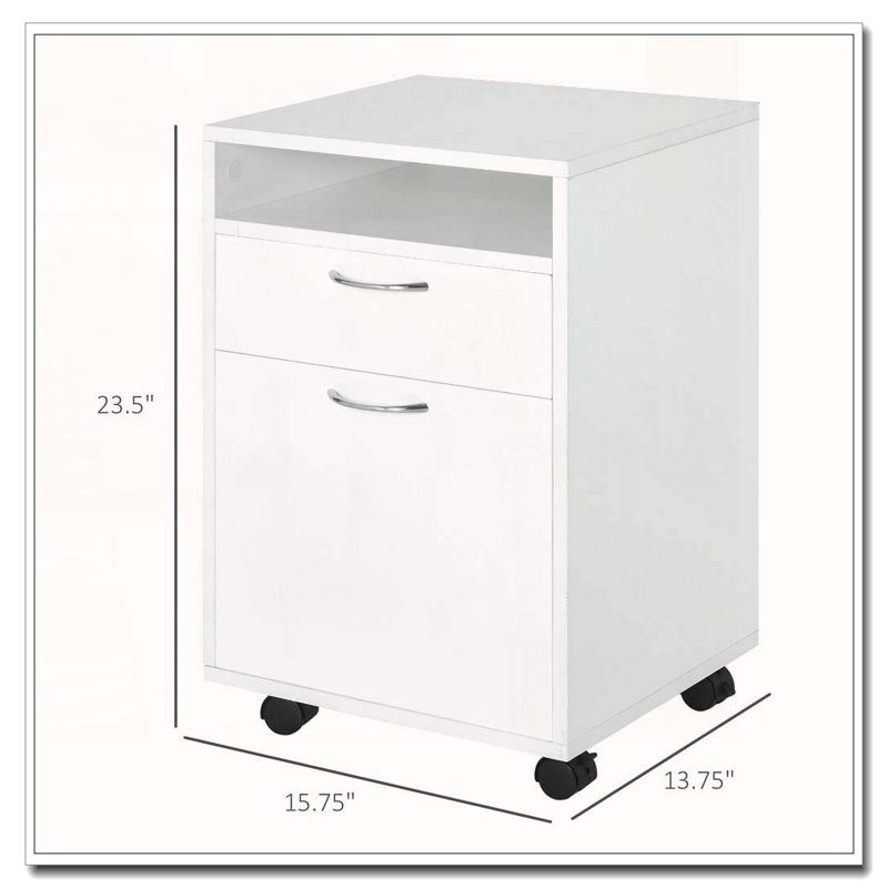 Armoire de rangement mobile avec tiroir et roulettes