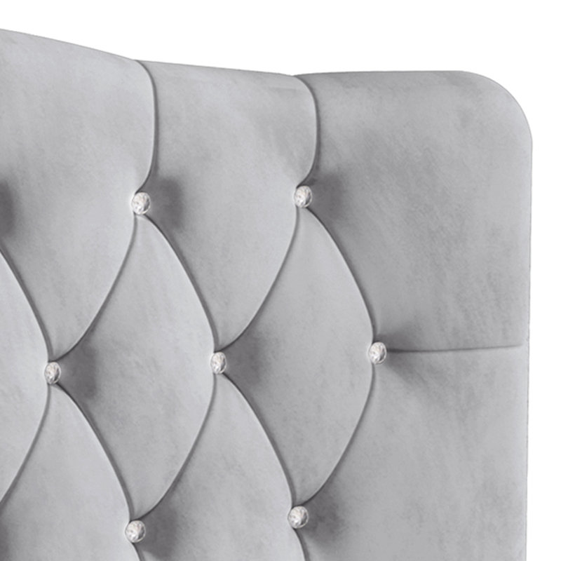 Tête de lit tapissier Dvante, Gris argenté, Très grand