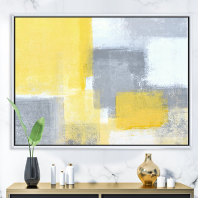 " Gray And Yellow Blue Abstract XXI "