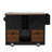 54" Black Farmhouse Rolling Kitchen Island with Drop Leaf, Power Outlet, Spice Rack, 2 Doors & 2 Drawers-130026955
