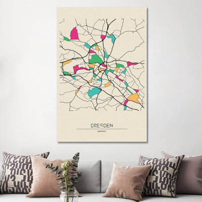 Edmonton, Canada Map - Wrapped Canvas Print