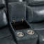Ensemble de salon inclinable en cuir véritable 3 pièces 3 pièces - 2 chaises et 1 causeuse-127463213