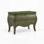 Commode décorative Deemston Bombe - Vert pistache, placage d'hickory, commode décorative 2 tiroirs avec façade incurvée