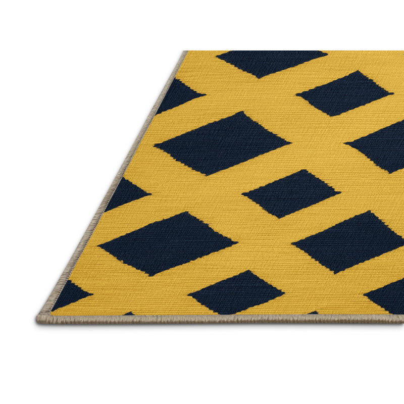 Tapis brun treillis lavable à la machine, Rond 3 pi