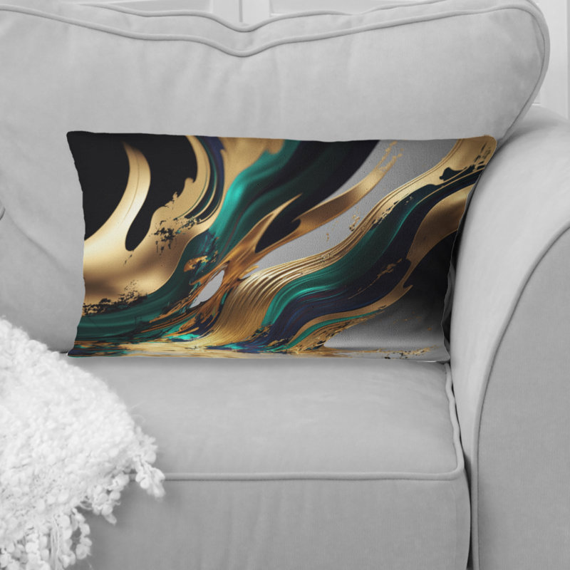 Coussin décoratif vert et doré II
