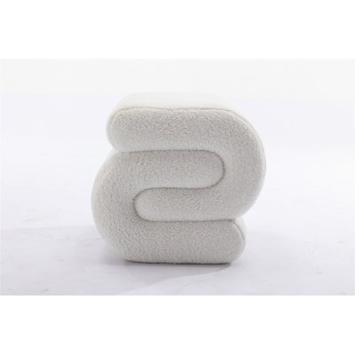 Tabouret en forme de S avec repose-pieds et tabouret en peluche - sans assemblage, repose-pieds moelleux et siège de maquillage pour chambre à coucher, salon, capacité de 250 lb, nettoyage des taches seulement