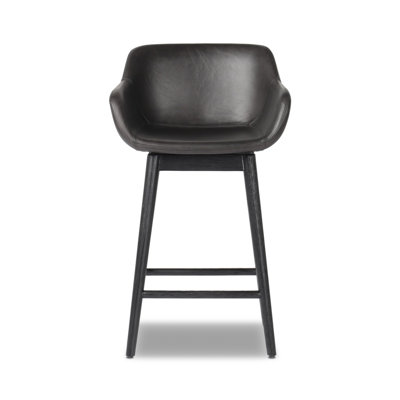 Tabouret pivotant en cuir Bahari