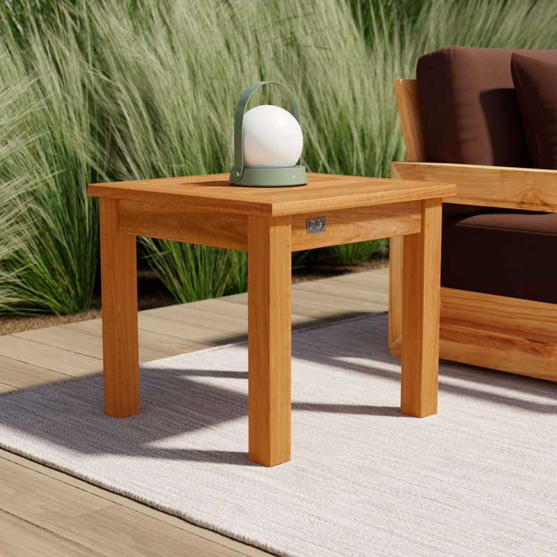 Knightly Square Teak Outdoor Side Table , 20'' in. W 20'' in. D