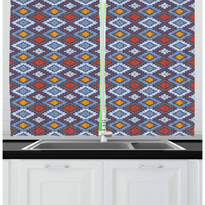 Geometric Tailored Kitchen Curtain