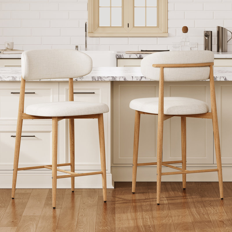 Tabourets de bar en métal beige peu encombrants, design moderne pour la cuisine et la salle à manger