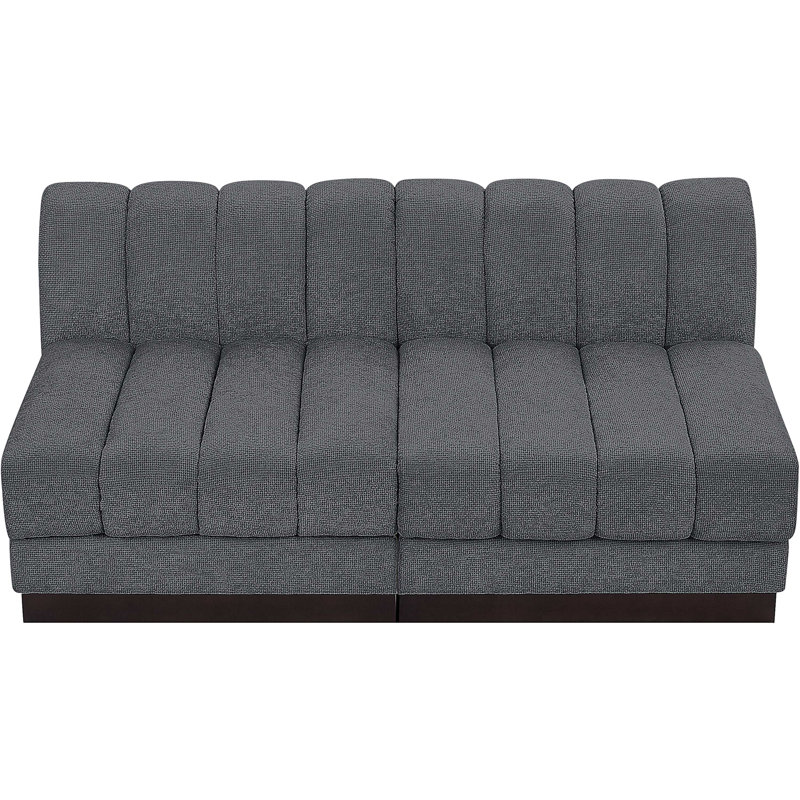 Causeuse rembourrée Quinn, Tissu gris chenille
