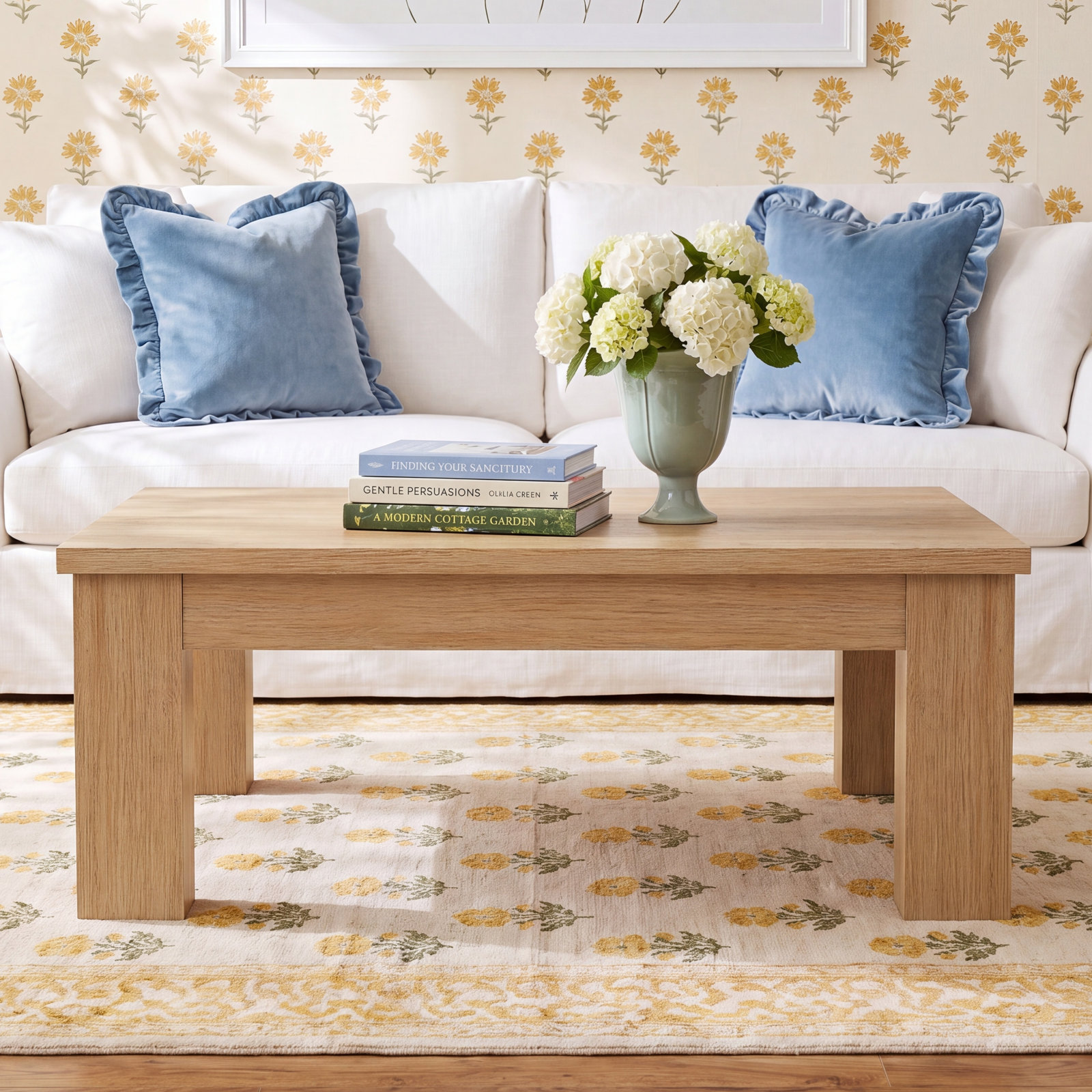 Dutton 42" Oak Coffee Table, Natural Oak
