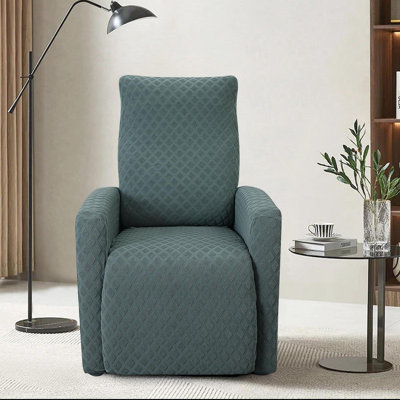Housse pour fauteuil inclinable en jacquard, housse pour petit fauteuil inclinable avec base élastique, housse de protection pour fauteuil inclinable avec poche pour fauteuils inclinables, 4 pièces, (vert sauge)