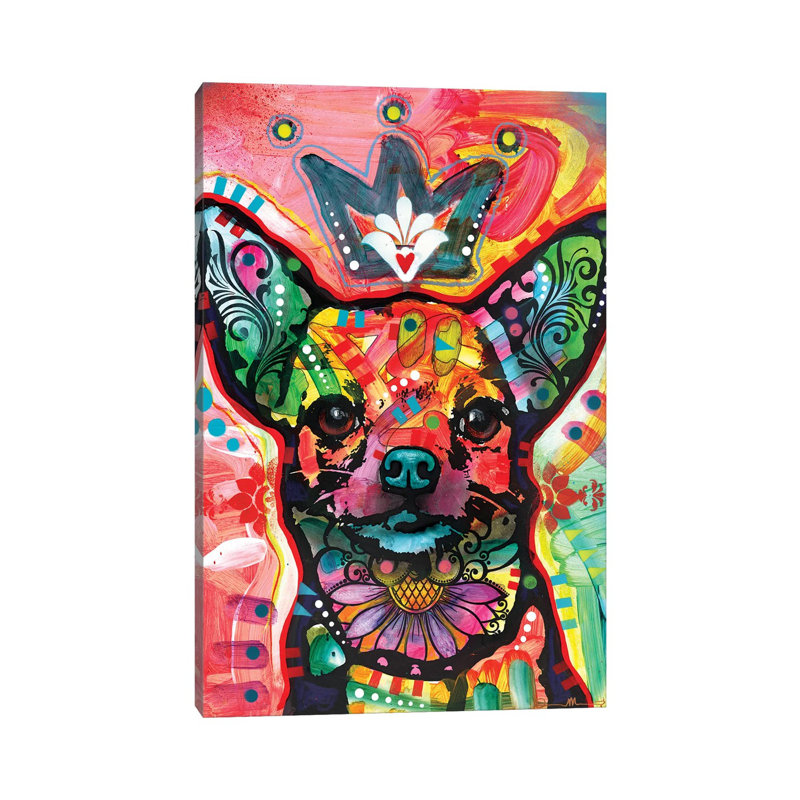 «Royal-Chi» par Dean Russo - impression d'art graphique, Pas de tapis, H 32 po x l 48 po x 1,5 po, Toile tendue