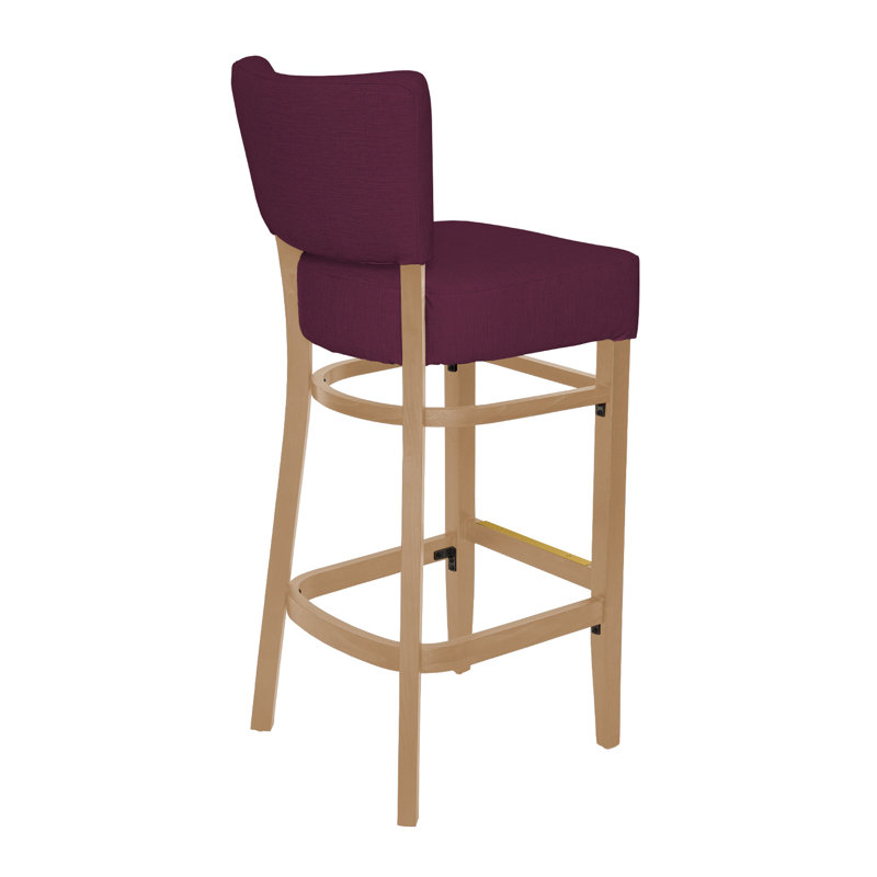 Tabouret de bar Madison, Bois naturel, Rouge vin
