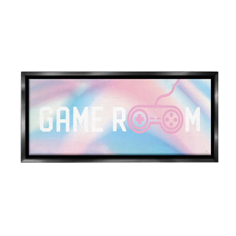 "Pastel Game Room" par Lux + Me Designs sur toile, Cadre flottant noir de jais, H 14 po x l 31 po