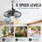 20" Outdoor Ceiling Fan With Light And Remote, Waterproof Caged Ceiling Fan, Dimmable Light For Patio, Bedroom And Kitchen, Black-2119489941