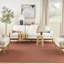 Tapis lavable à la machine en coton de couleur rouge brique Ivanas-1641124185