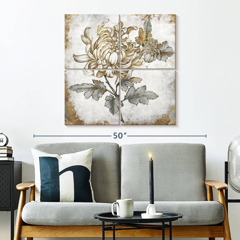 Harnek Gold Fleur I, 32'' H x 32'' W
