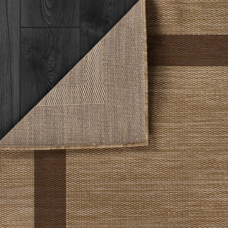 Tapis intérieur / extérieur beige / brun, Rectangle 5 pi x 7 pi