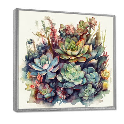 «Ryon Green Red Cactus Scenery III», reproduction sur toile