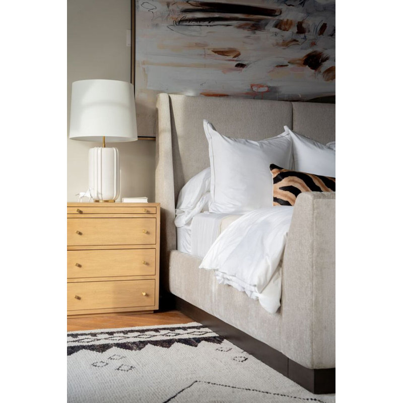 Charlie Upholstered Bed, Tan, Queen