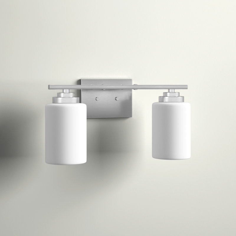 Luminaire à 2 lumières à intensité variable pour meuble-lavabo Hester, Nickel satiné