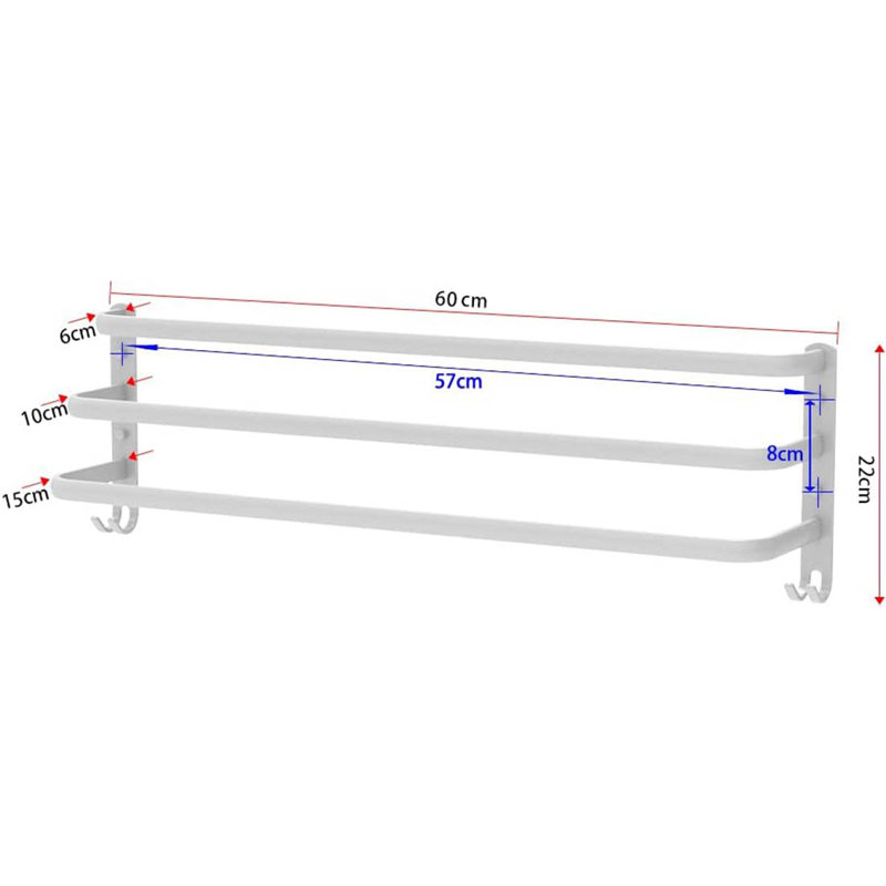 Wall Mounted Required Towel Rack, White