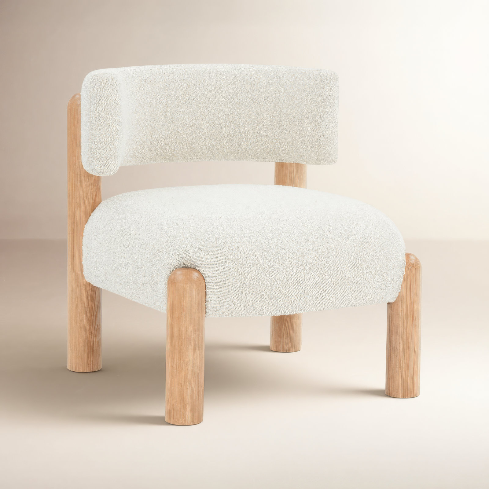 Lilou Upholstered Barrel Chair, Cream