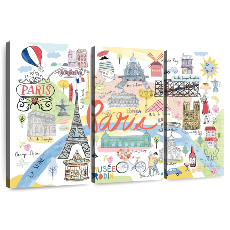Carte de Paris, H 32 po x l 50 po