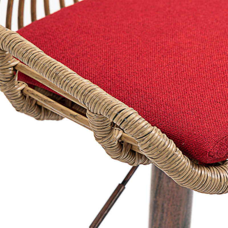 Ensemble de 2 tabourets de bar pivotants réglables avec repose-pieds, chaises de cuisine et chaises de salle à manger, Rouge
