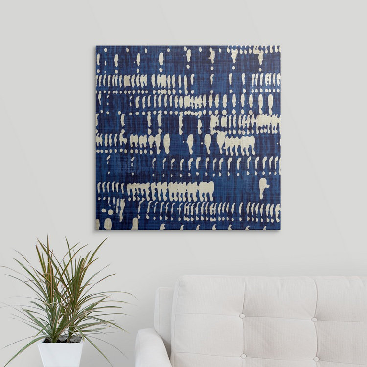 « iv », impression Indigo Batik, H 12 po x l 12 po x P 1,5 po, Toile