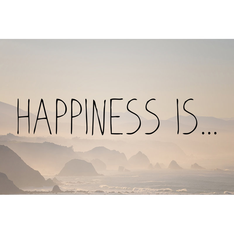 «Happiness Is», reproduction d'art textuel sur toile, H 8 po x l 12 po x P 1,5 po