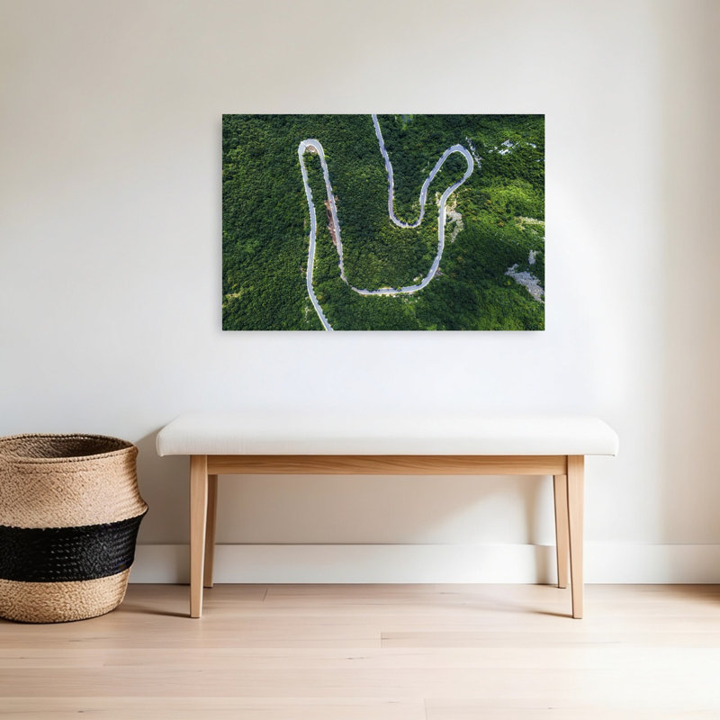" Winding Forest Road Peaceful Serene Tranquil Forest Landscape Wall Art Print " by Zhou Chengzhou, H 24 po x l 36 po
