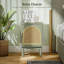 HOMCOM Rattan Bedside Table Adjustable Shelf, Solid Wood Legs, Light Green-364754898