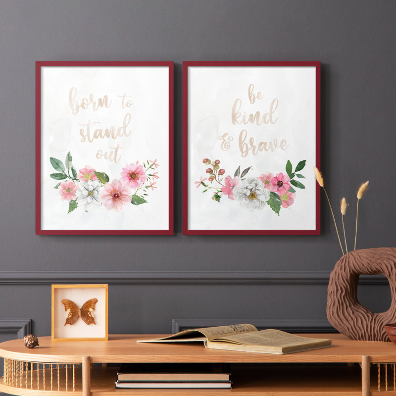 «Born To Stand Out» - reproduction encadrée de qualité supérieure - prête à être accrochée - aucun clou requis - aucun clou requis
