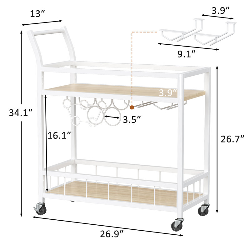 Chariot-bar Brocklehurst, Beige, Blanc