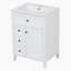 Meuble-lavabo fonctionnel avec lavabo, plusieurs tiroirs et armoire, construction durable, design moderne pour le rangement de la salle de bain-825380676