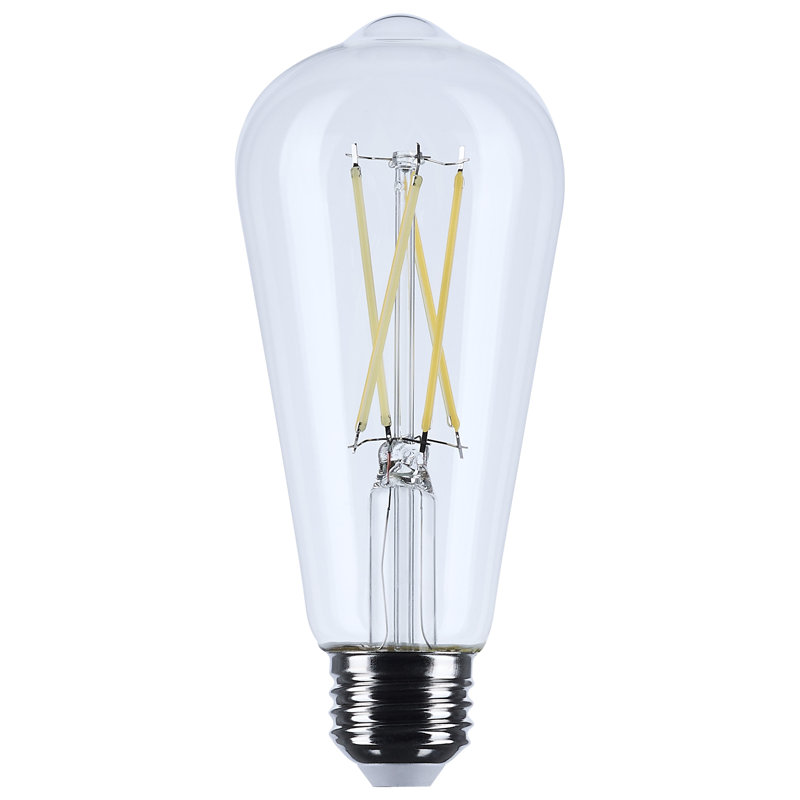  Watts ST19 DEL à culot moyen; Transparent 5000K CCT 120 Volt, 800 lumens, 8 W