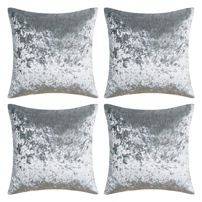 Antwain Velvet Throw Pillow, Light Gray, 20" H x 20" W
