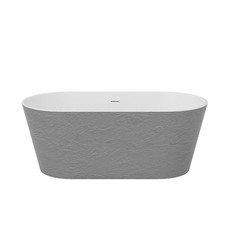 Ranya 60 In. X 28.7 In. Freestanding Bathtub In Stone Finish, Stone Finish